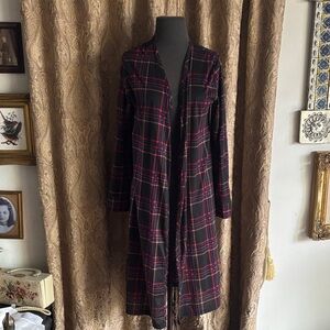 New York Laundry Black and Red Plaid Coat